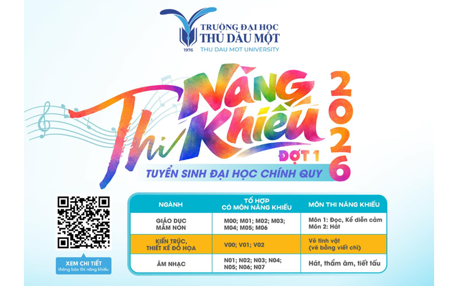 Mở đăng ký dự thi năng khiếu tuyển sinh đại học chính quy năm 2026